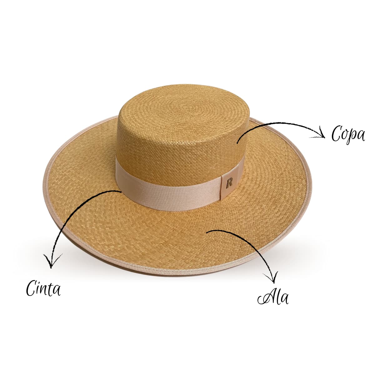 Sombrero de Novia Canotier Panamá Padua color Camel